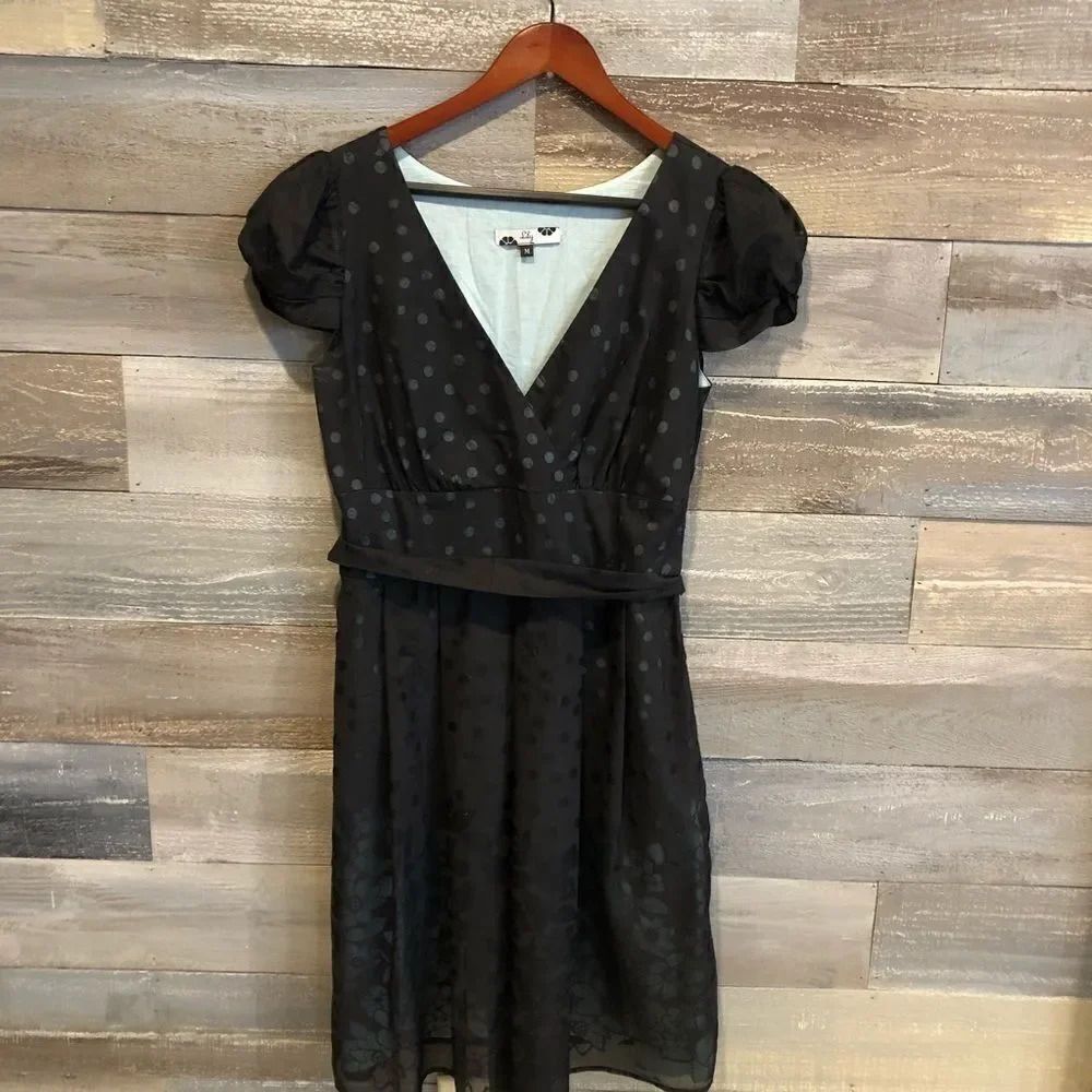 Lily sheer layered pale blue black a line M - Picture 2 of 5